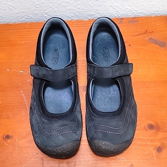 KEEN AMSTERDAM BLACK NUBUCK LEATHER MARY JANE WOMEN'S SHOES SIZE 8.5 - Picture 1 of 11